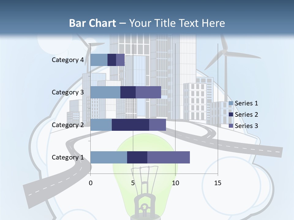 A Light Bulb On Top Of A Cloud With A City In The Background PowerPoint Template