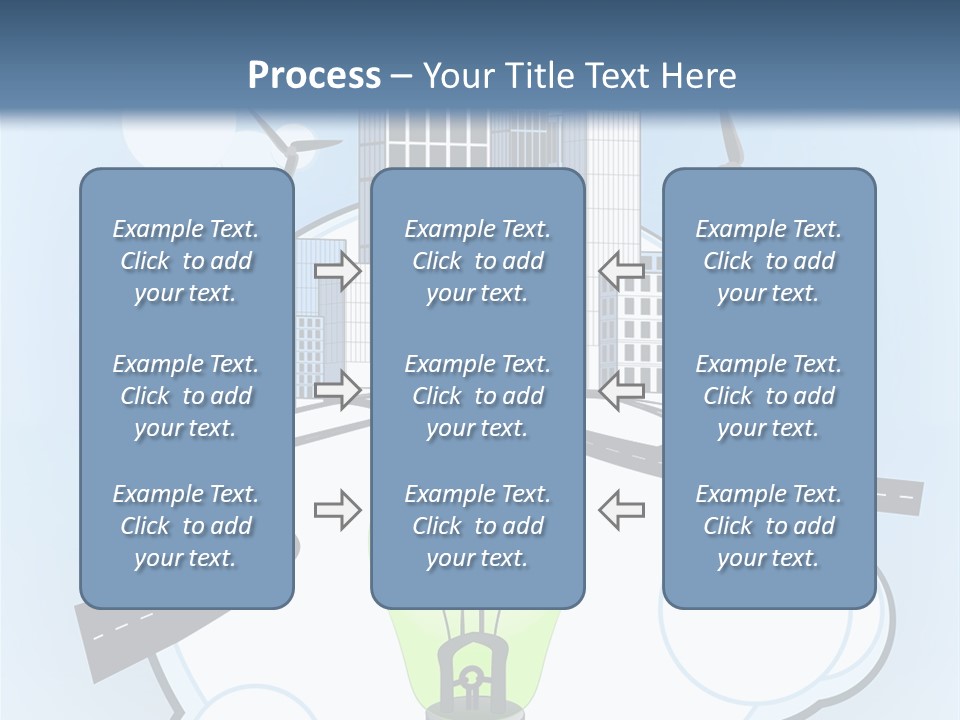 A Light Bulb On Top Of A Cloud With A City In The Background PowerPoint Template