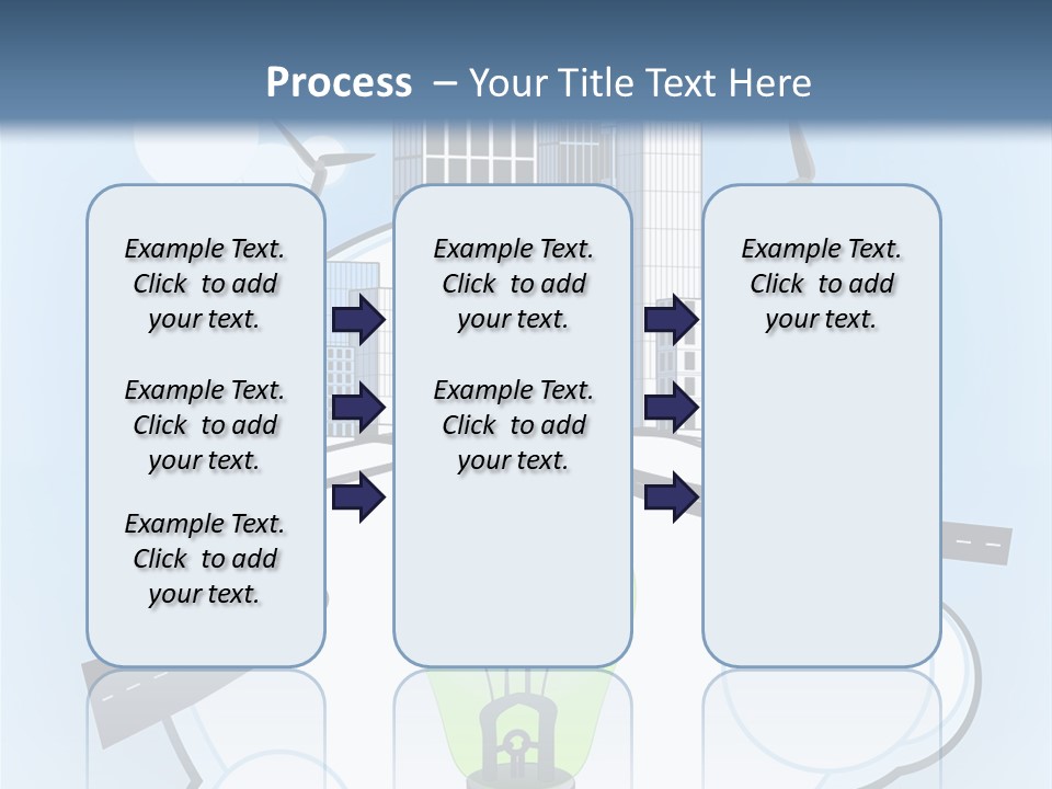 A Light Bulb On Top Of A Cloud With A City In The Background PowerPoint Template