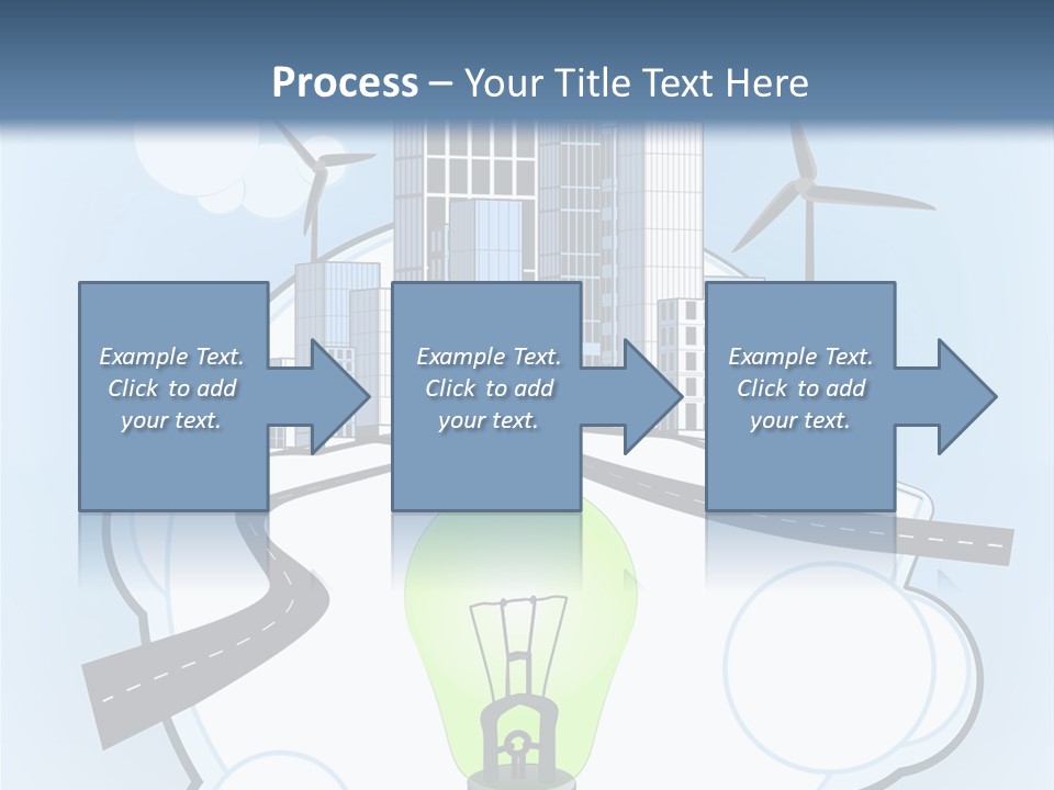 A Light Bulb On Top Of A Cloud With A City In The Background PowerPoint Template
