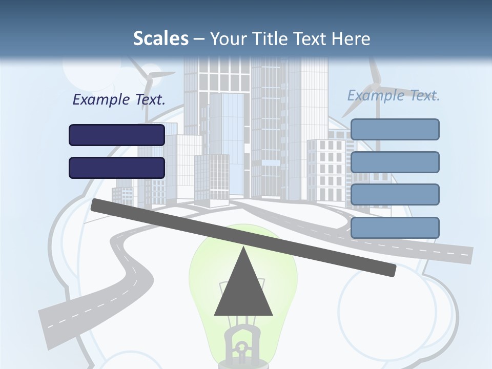A Light Bulb On Top Of A Cloud With A City In The Background PowerPoint Template
