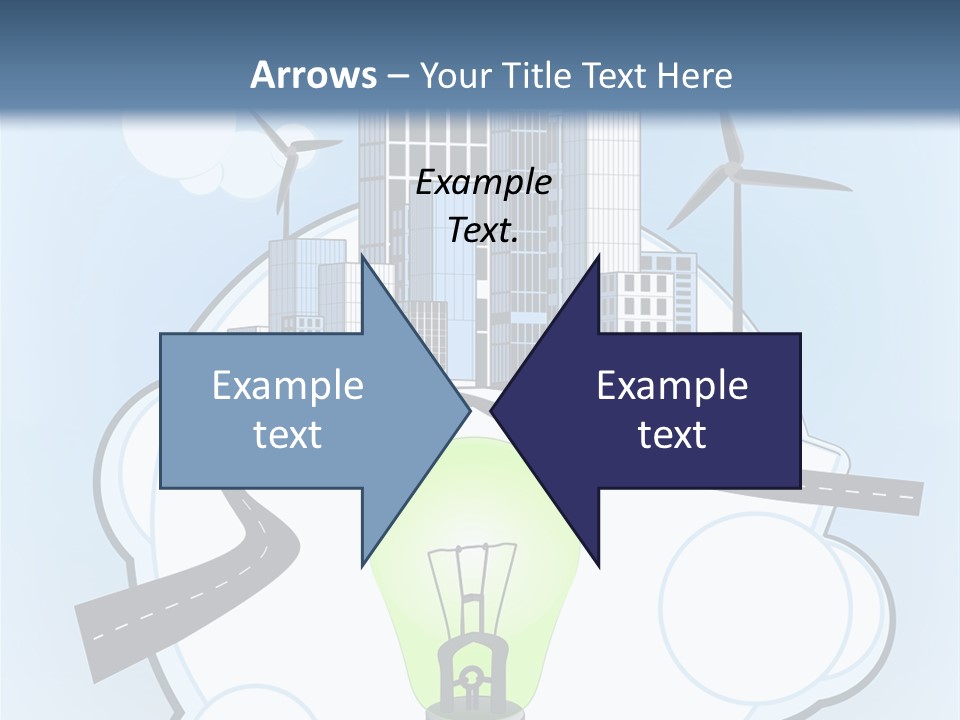 A Light Bulb On Top Of A Cloud With A City In The Background PowerPoint Template