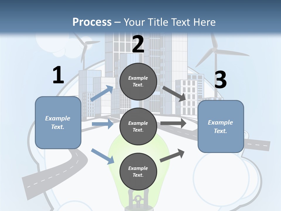 A Light Bulb On Top Of A Cloud With A City In The Background PowerPoint Template