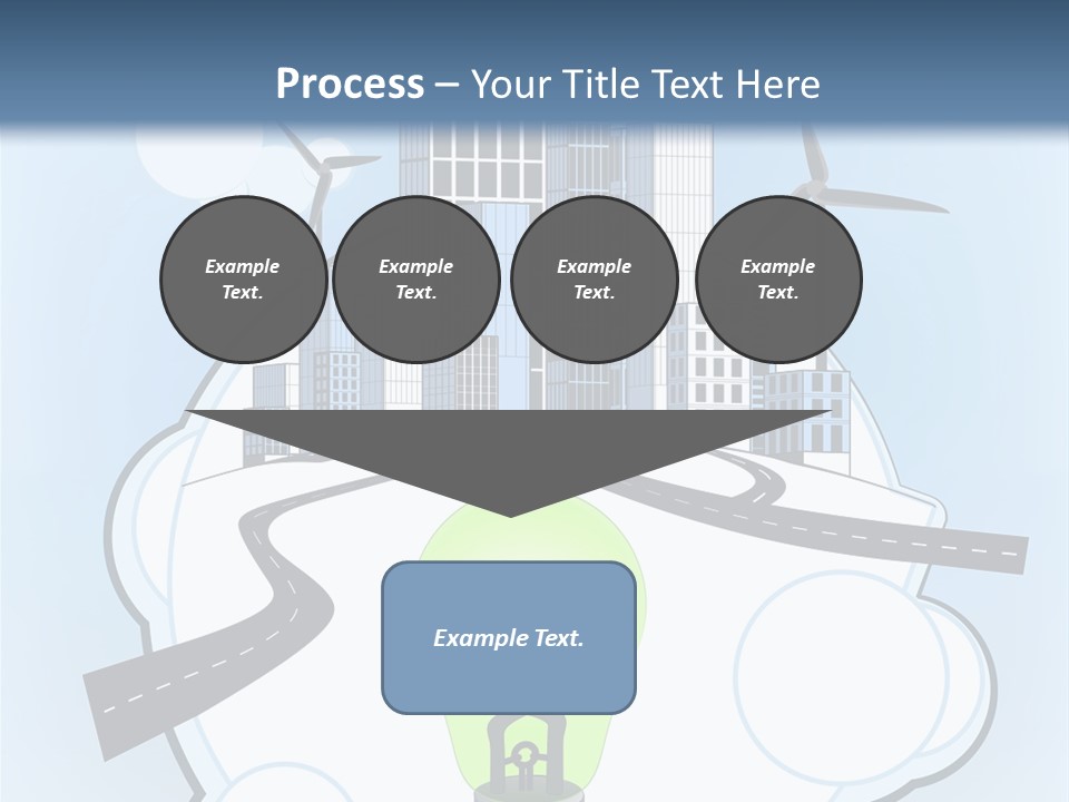 A Light Bulb On Top Of A Cloud With A City In The Background PowerPoint Template