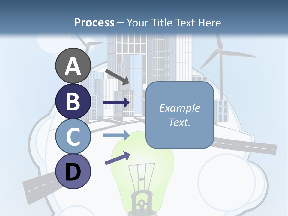 A Light Bulb On Top Of A Cloud With A City In The Background PowerPoint Template