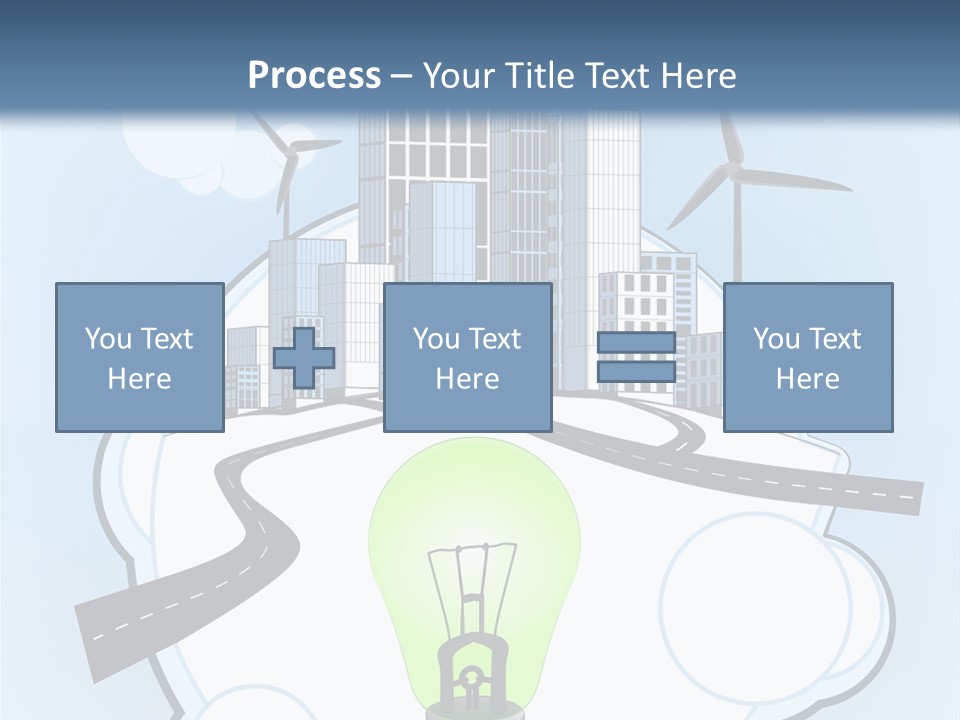 A Light Bulb On Top Of A Cloud With A City In The Background PowerPoint Template