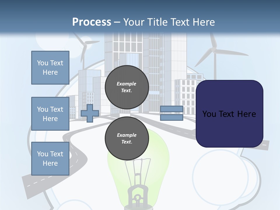 A Light Bulb On Top Of A Cloud With A City In The Background PowerPoint Template