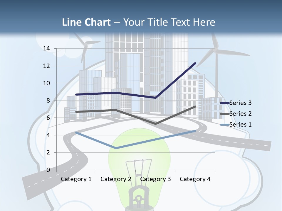 A Light Bulb On Top Of A Cloud With A City In The Background PowerPoint Template