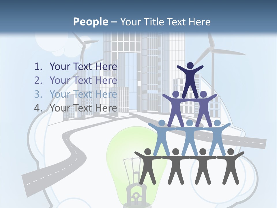 A Light Bulb On Top Of A Cloud With A City In The Background PowerPoint Template