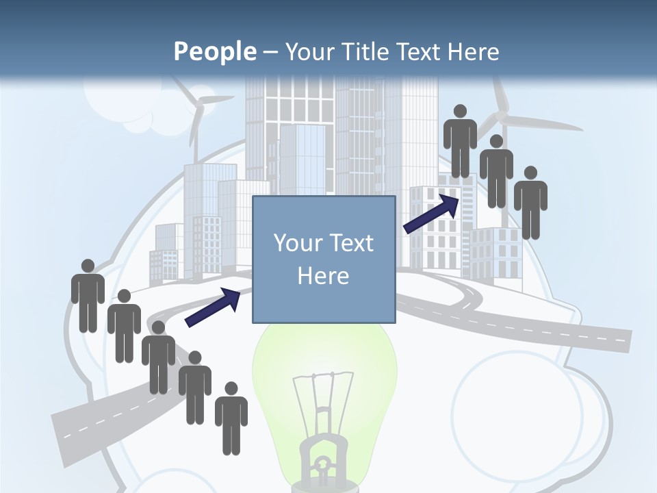 A Light Bulb On Top Of A Cloud With A City In The Background PowerPoint Template