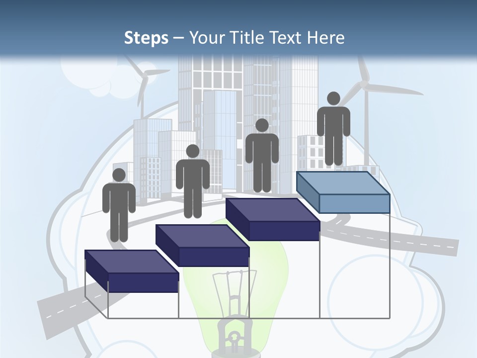A Light Bulb On Top Of A Cloud With A City In The Background PowerPoint Template