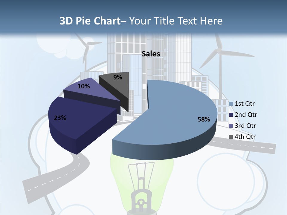A Light Bulb On Top Of A Cloud With A City In The Background PowerPoint Template