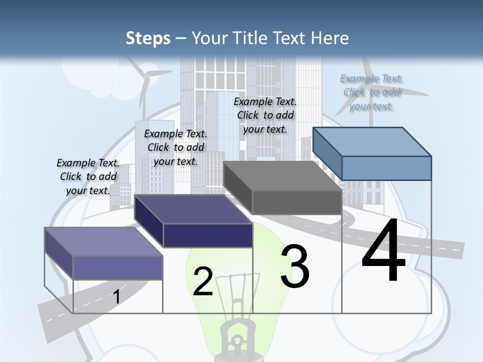 A Light Bulb On Top Of A Cloud With A City In The Background PowerPoint Template