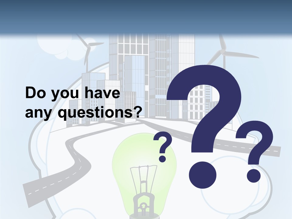 A Light Bulb On Top Of A Cloud With A City In The Background PowerPoint Template