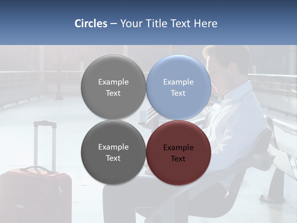 A Man Sitting On A Bench With A Laptop PowerPoint Template