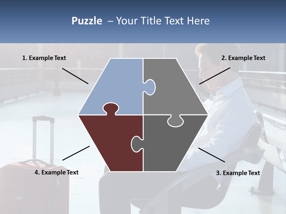 A Man Sitting On A Bench With A Laptop PowerPoint Template