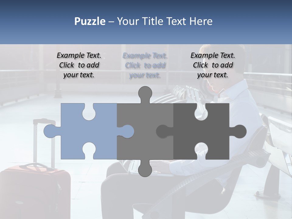 A Man Sitting On A Bench With A Laptop PowerPoint Template