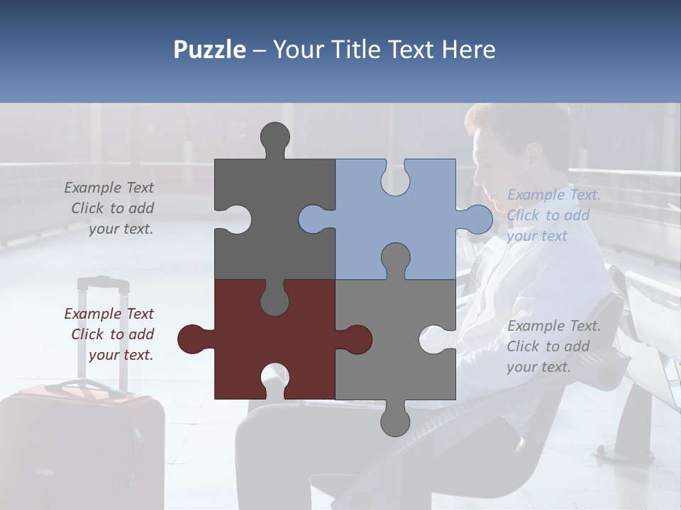 A Man Sitting On A Bench With A Laptop PowerPoint Template