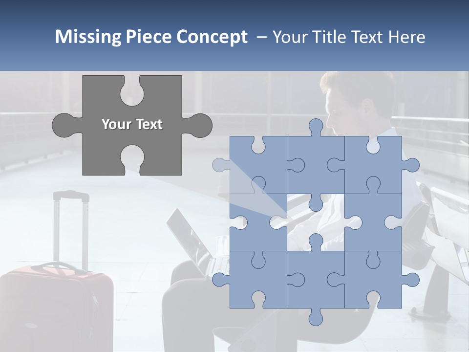 A Man Sitting On A Bench With A Laptop PowerPoint Template