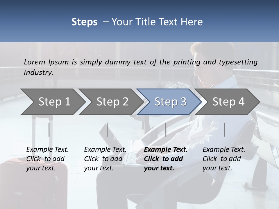 A Man Sitting On A Bench With A Laptop PowerPoint Template
