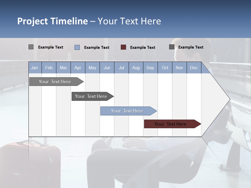 A Man Sitting On A Bench With A Laptop PowerPoint Template