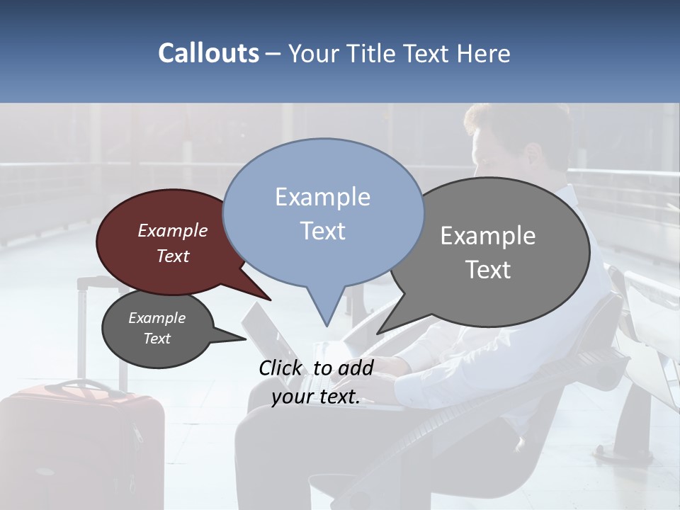 A Man Sitting On A Bench With A Laptop PowerPoint Template