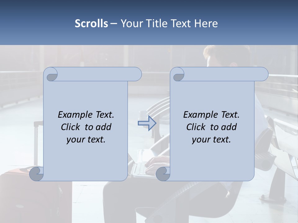 A Man Sitting On A Bench With A Laptop PowerPoint Template