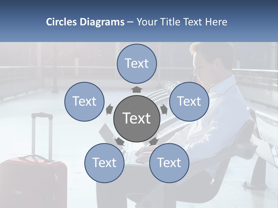 A Man Sitting On A Bench With A Laptop PowerPoint Template