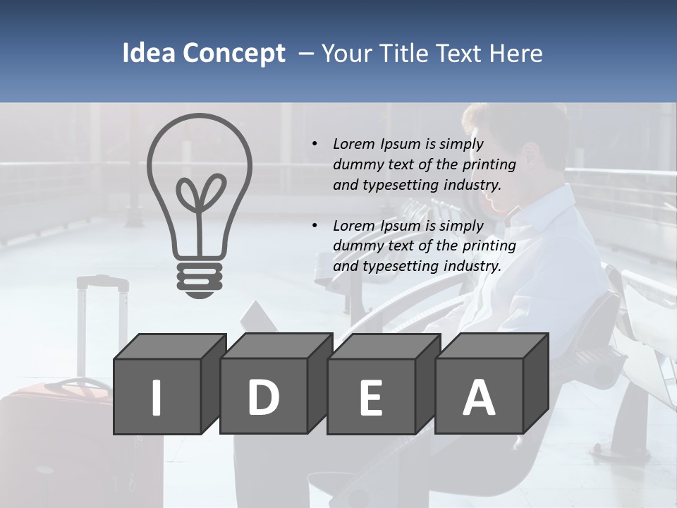 A Man Sitting On A Bench With A Laptop PowerPoint Template