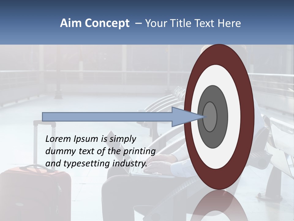 A Man Sitting On A Bench With A Laptop PowerPoint Template