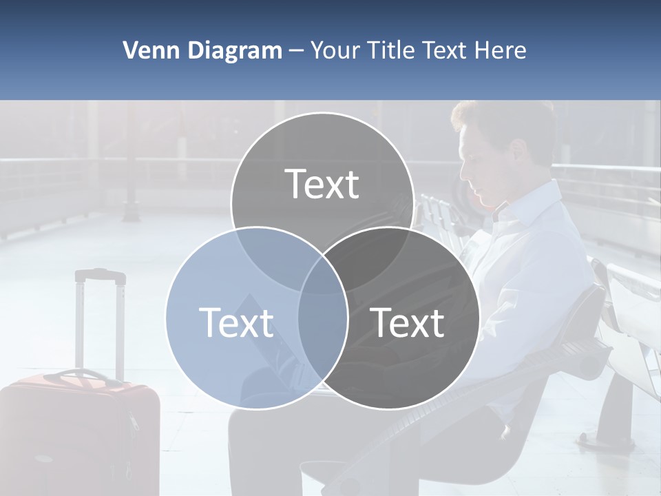 A Man Sitting On A Bench With A Laptop PowerPoint Template