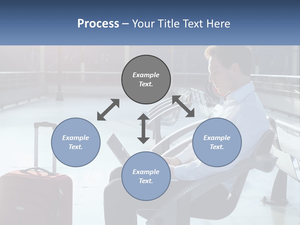 A Man Sitting On A Bench With A Laptop PowerPoint Template