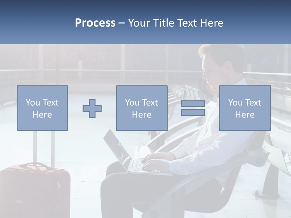 A Man Sitting On A Bench With A Laptop PowerPoint Template
