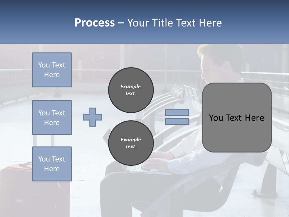 A Man Sitting On A Bench With A Laptop PowerPoint Template