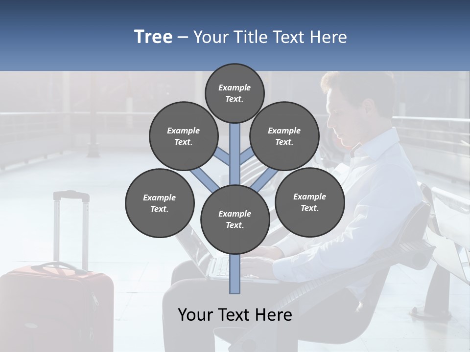 A Man Sitting On A Bench With A Laptop PowerPoint Template