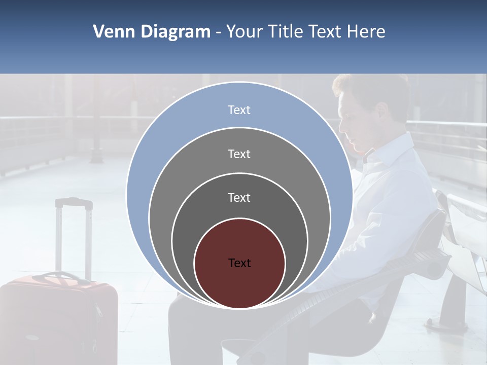 A Man Sitting On A Bench With A Laptop PowerPoint Template