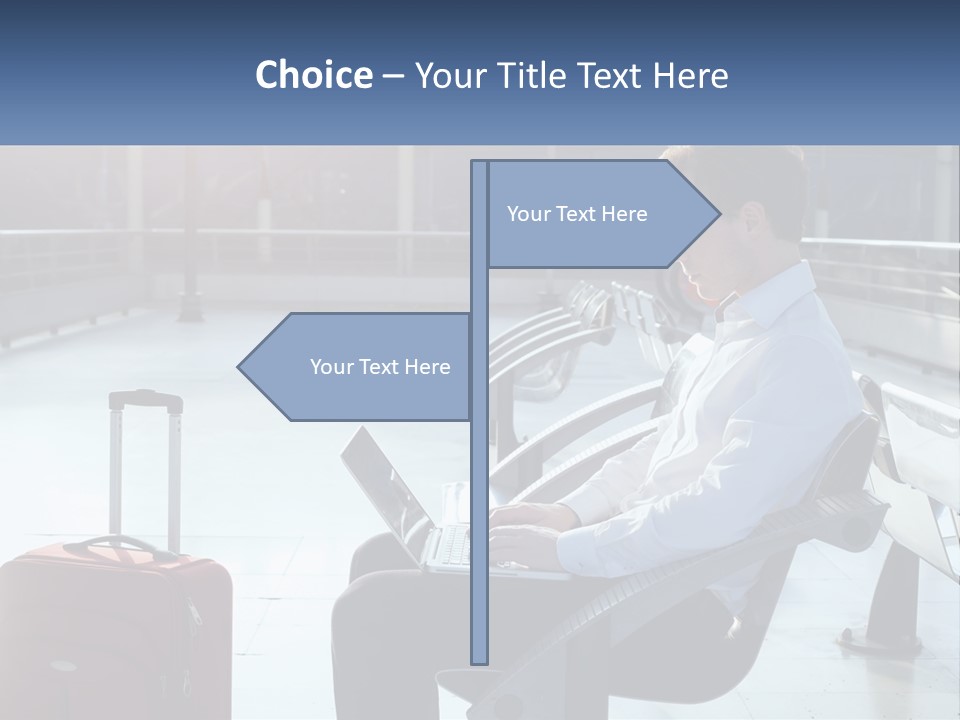 A Man Sitting On A Bench With A Laptop PowerPoint Template