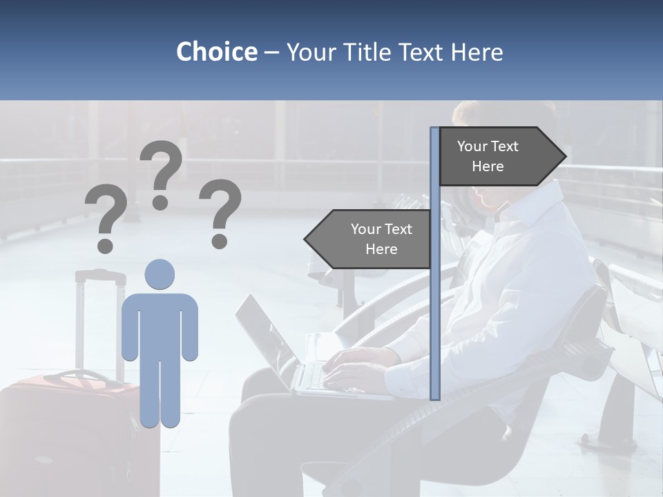 A Man Sitting On A Bench With A Laptop PowerPoint Template