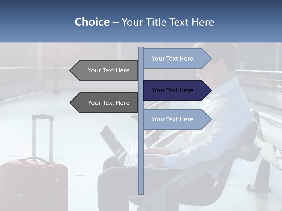 A Man Sitting On A Bench With A Laptop PowerPoint Template