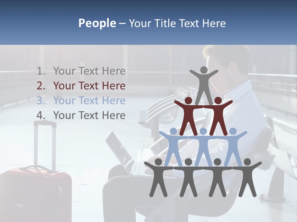 A Man Sitting On A Bench With A Laptop PowerPoint Template