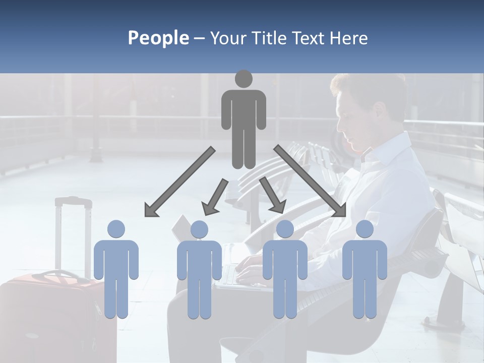 A Man Sitting On A Bench With A Laptop PowerPoint Template