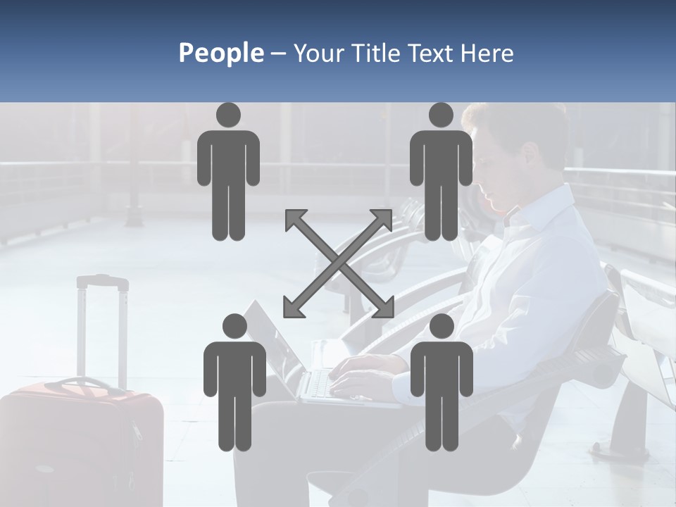 A Man Sitting On A Bench With A Laptop PowerPoint Template