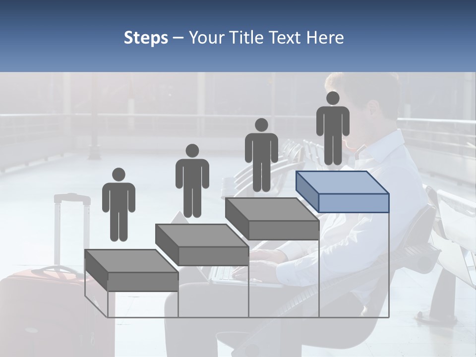 A Man Sitting On A Bench With A Laptop PowerPoint Template