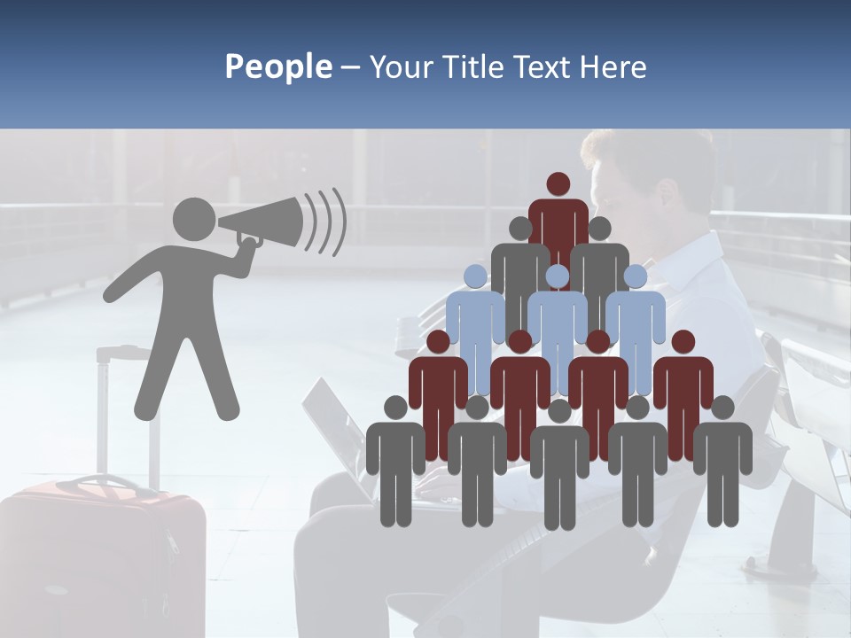 A Man Sitting On A Bench With A Laptop PowerPoint Template