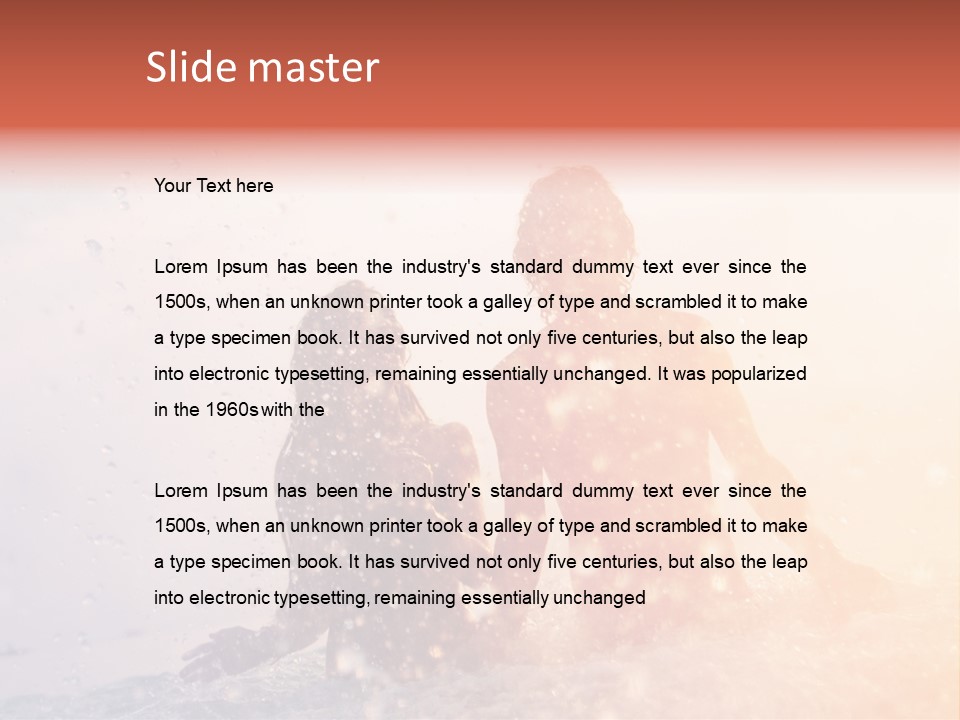 Two People Sitting On A Surfboard In The Water PowerPoint Template