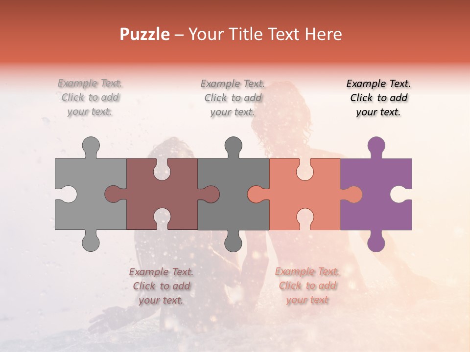 Two People Sitting On A Surfboard In The Water PowerPoint Template