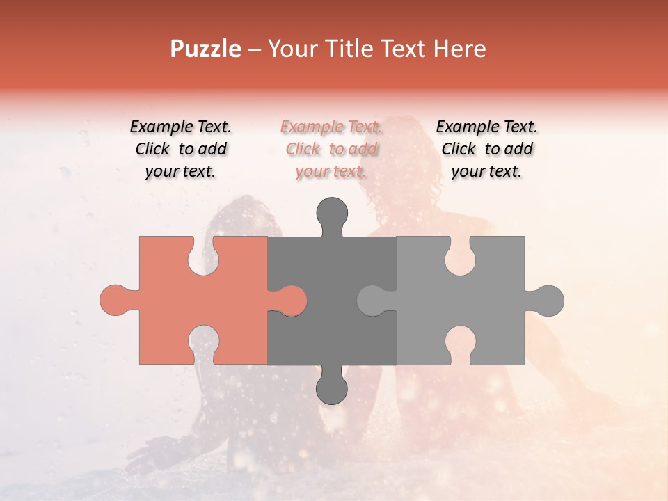 Two People Sitting On A Surfboard In The Water PowerPoint Template