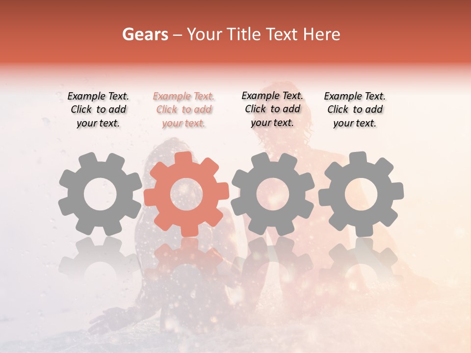 Two People Sitting On A Surfboard In The Water PowerPoint Template