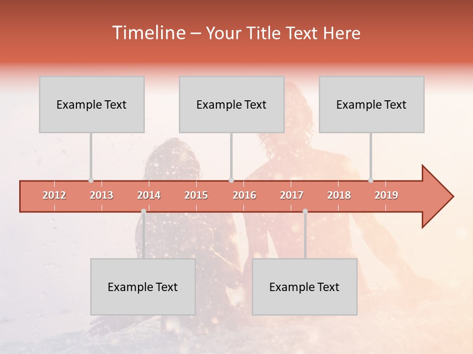 Two People Sitting On A Surfboard In The Water PowerPoint Template