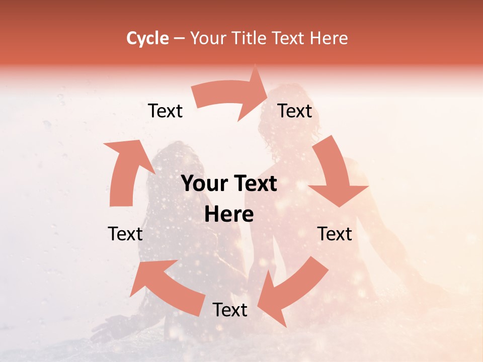 Two People Sitting On A Surfboard In The Water PowerPoint Template